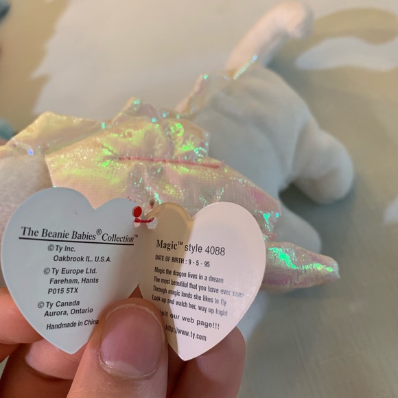 RARE! MAGIC THE DRAGON BEANIE BABIES - Picture 4 of 8